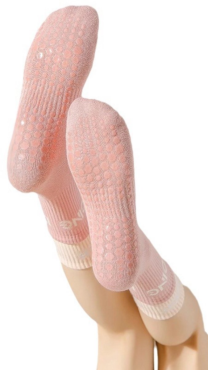 Yogasokken van siliconen - 6 paar yogasokken voor dames - Sokken - Lange pilates-sokken - Antislip sportsokken - Dames Sokken - Fitness- en danssokken - Ademende yogasokken - Antislip Katoenen Sokken - One Size Fits All - Zes kleuren — afbeelding 5