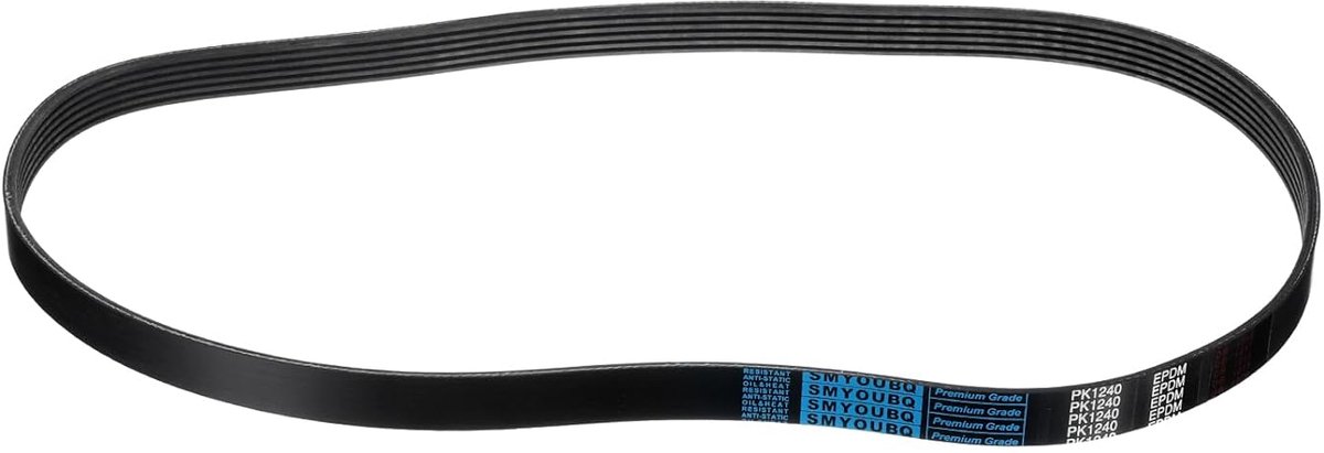 V-riem - Poly V riem - Krachtoverbrenging - EPDM rubber - 1240 mm x 21 mm - Zwart