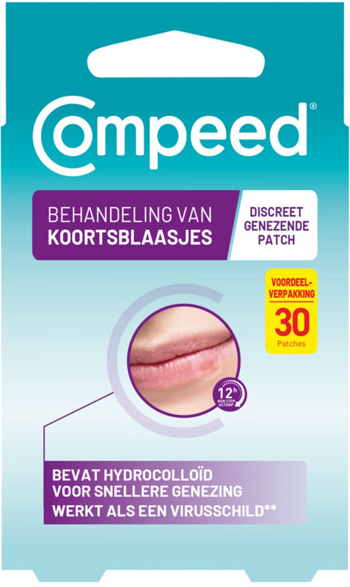 Compeed Koortslippleisters - Koortslipbehandeling - Koortslip pleister - Beschermt de koortslip tot 12 uur - 30 stuks