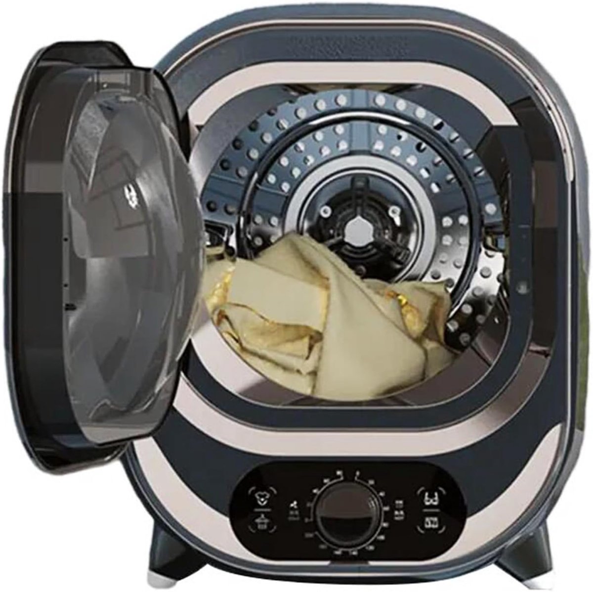 Compacte Dryer Mini Wasmachine Snelle Kledingdroging Dubbele Temperatuurregeling 0.8kg Capaciteit Elektroplated Blauw