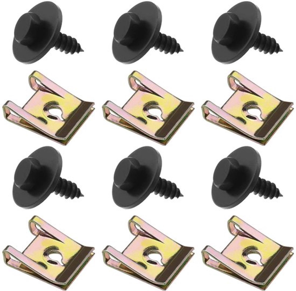 Zeynomax - 20 Stks Schroef en Moer Clip Kit - Wielboog Cover Onderbak - Kunststof