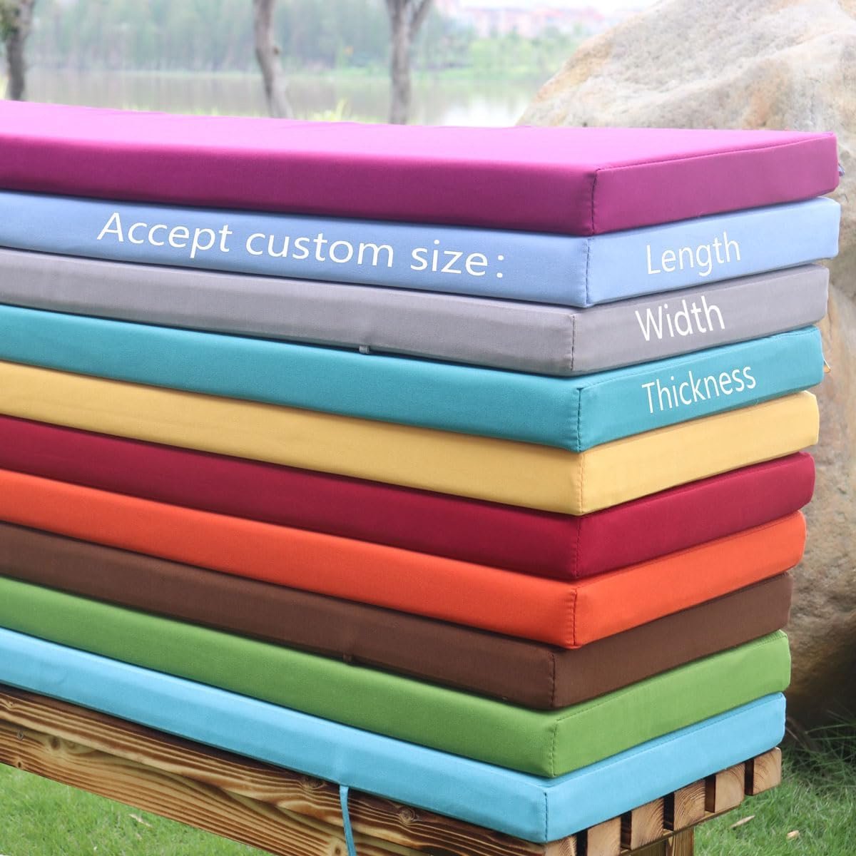 Tuinbank Kussen - Zitkussen Buiten - Comfortabel Zitten - Waterdichte Stof - 200 x 50 cm - Wijnrood