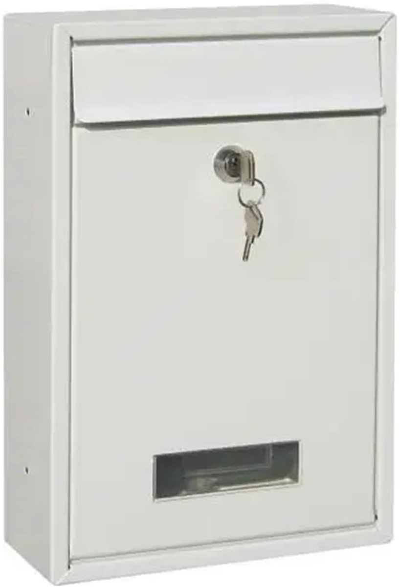 Wandbrievenbus - Brievenbus met sleutel - Post ontvangen - Afsluitbaar en waterdicht - 32 x 21.3 x 9 cm - Wit