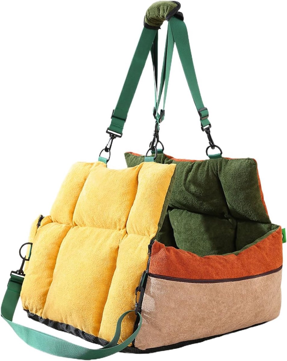 Hondenautostoel - Huisdierkussen Autostoel - Veilig Reizen - 2-in-1 Kussen - 50 x 44 x 41 cm - Enkele Attribuut