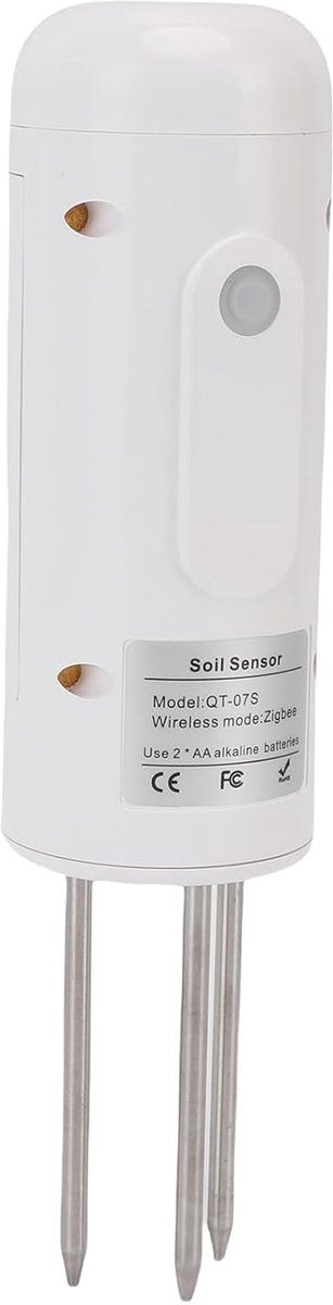 Bodemtester Vochtigheid Temperatuur - Tuinsensor Slimme Sensor - Planten Verzorgen - IP67 Waterdicht Roestvrij Staal - 0-100% Vocht -20-60°C - Zilver