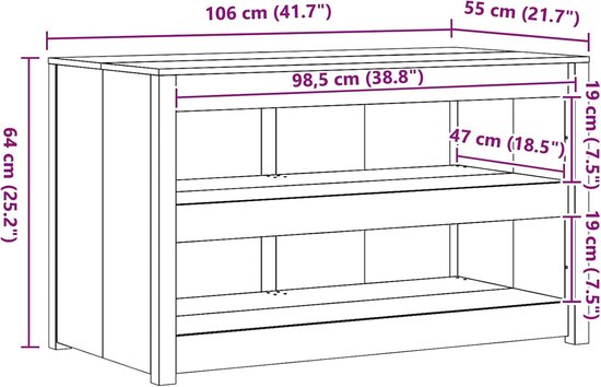 Buiten Keuken Kast - Opbergkast Tuin - Keuken Organiseren - Massief Douglas Hout - 106x55x64 cm - Bruin — afbeelding 5