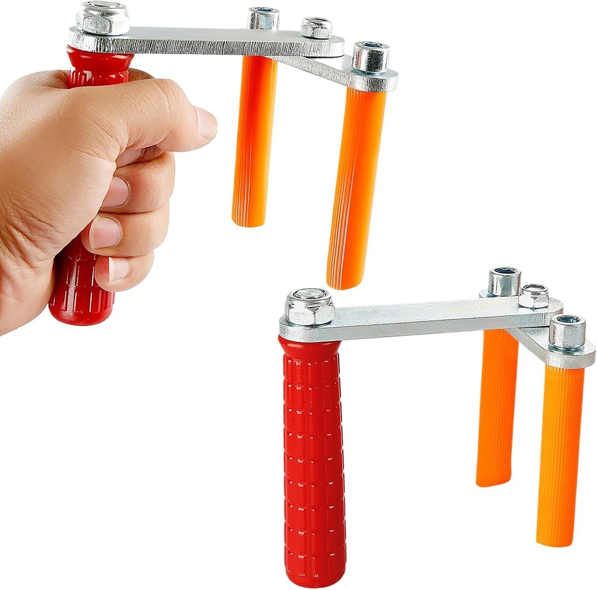 Transporttang 2-delig - Platenlift gereedschap - Grootformaat platen tillen - Verstelbare platen - 115 kg draagkracht - Rood oranje