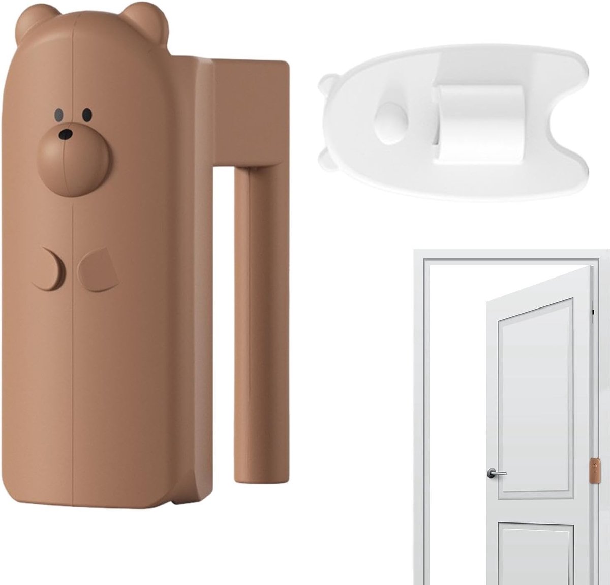 Kindveilige Deurstopper - Anti-knijp Beschermer - Vingerbescherming Thuis - Zacht Siliconen Materiaal - 12 x 8 x 3.5 cm - Wit