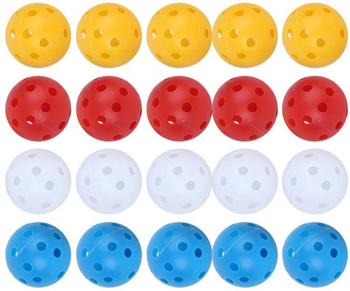Dailygoods- Oefengolfballen 20 Stuks - Veelkleurige Golfballen - Holle