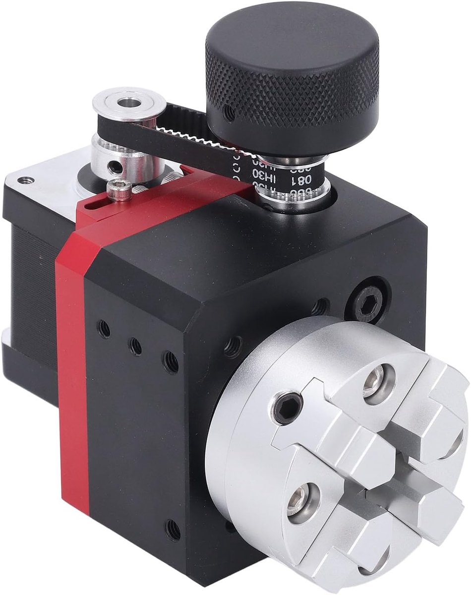 Graveermachine 4e Assen - Draaistatie Motor - Precisie Graveren - Stille Stappenmotor - 42x32 mm - Zilverkleurig