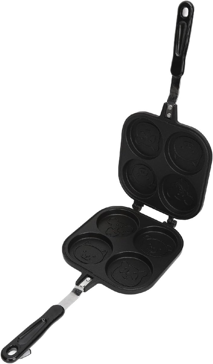 Dubbelzijdige Pan - Omelet Pan - Snel Ontbijten - Antiaanbaklaag - 40 cm - Zwart