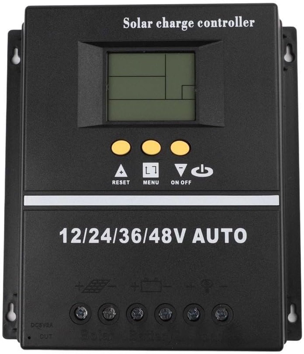 Solar Laadregelaar - MPPT Controller - Energie Beheer - Automatische Spanning Herkenning - 70A - Zwart