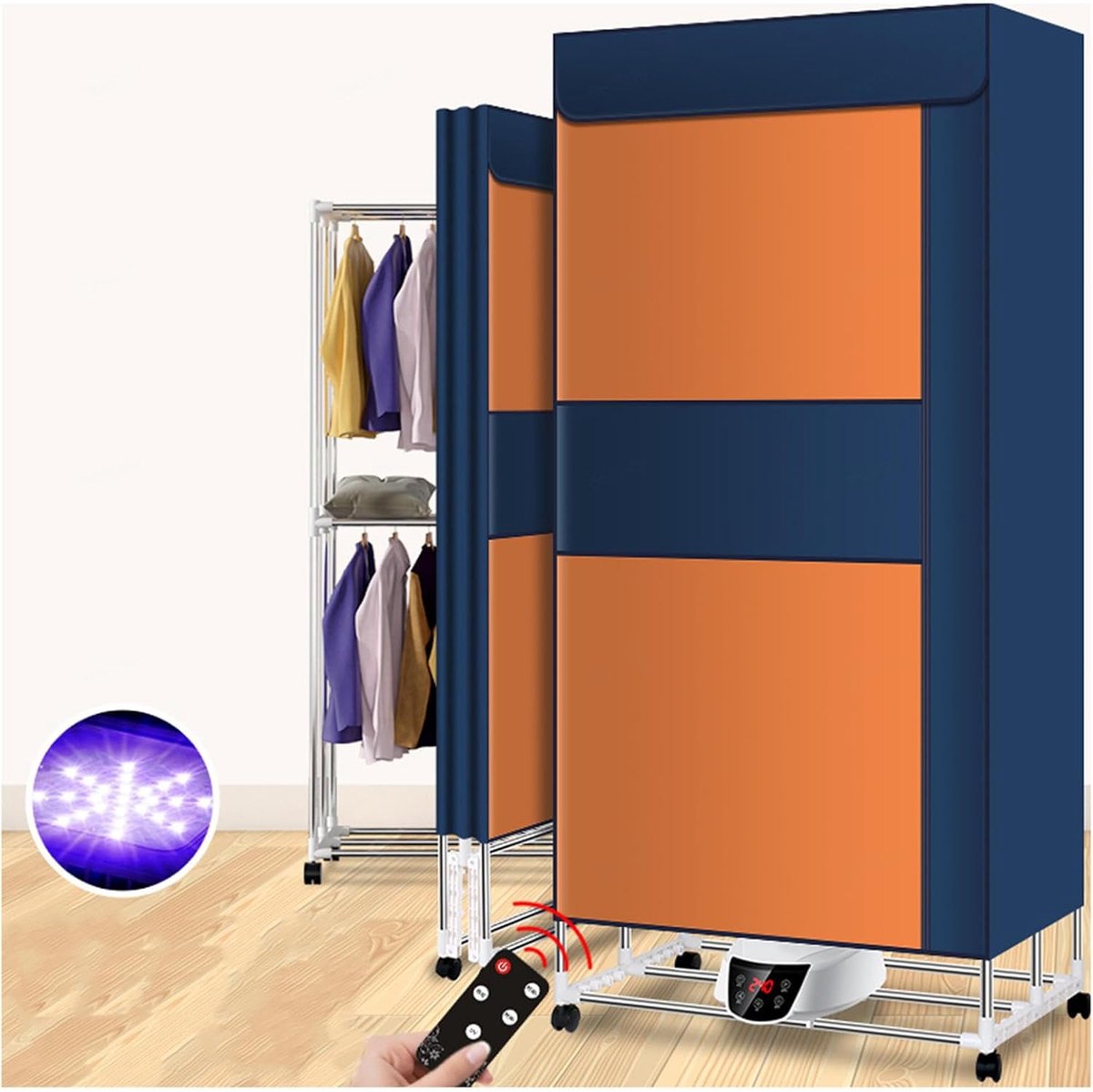 Elektrisch Verwarmd Rek Kleding Droger Binnen Drogen Energiebesparend 1300W Motor Blauw