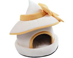 Konijnenhok Warm - Huisdierenverblijf - Kleine Dieren - Zachte Pluche Voering - 22 x 27 cm - Oranje