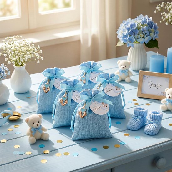 Babyshower Bedankjes - Gasten Cadeaus - Feestelijke Dank - Compleet Geleverd - 50 Sets - Blauw — afbeelding 5