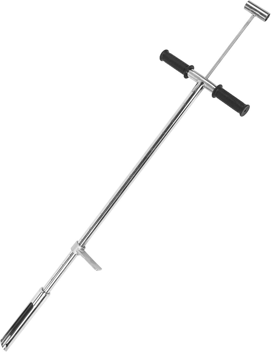 Bodemmonster Prikker - Bodemtester Tuin - Bodemkwaliteit Testen - Met Voetpedaal - 105 cm Lengte - Zilver
