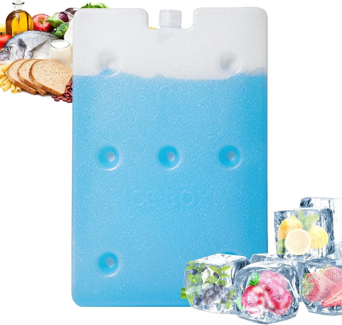 IJs pak - Koud blok - Koeler aanvullen - Herbruikbaar en efficiënt - 600 ml - Wit
