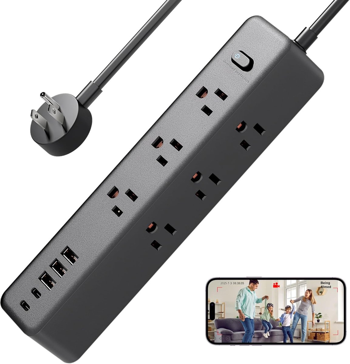 Mini Draadloze Camera - Kleine Home Cam - Thuisbeveiliging - Bewegingsdetectie - 24.9 x 4.6 x 4.3 cm - Zwart