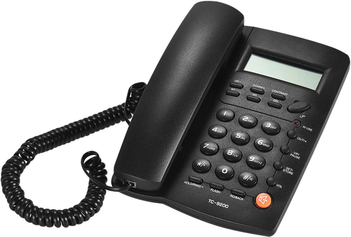 Vaste Telefoon - Bureau Telefoon - Thuisgebruik - LCD Display - 20 x 15 x 6 cm - Wit