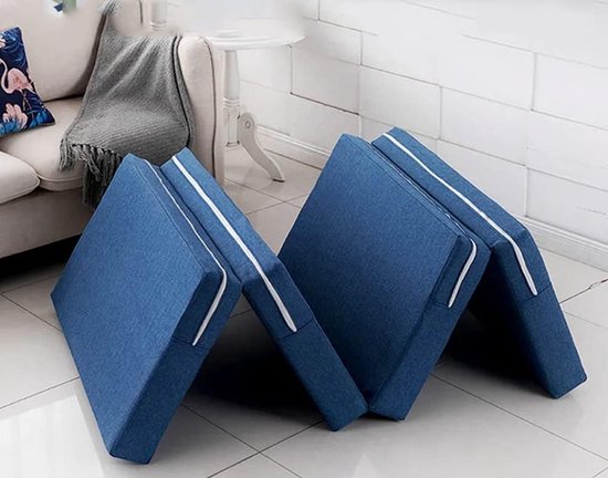 Opvouwbare Matras - Slaapmatras Gastenbed - Comfortabel Slapen - Hoge Dichtheid Spons - Eenpersoons - Blauw — afbeelding 5