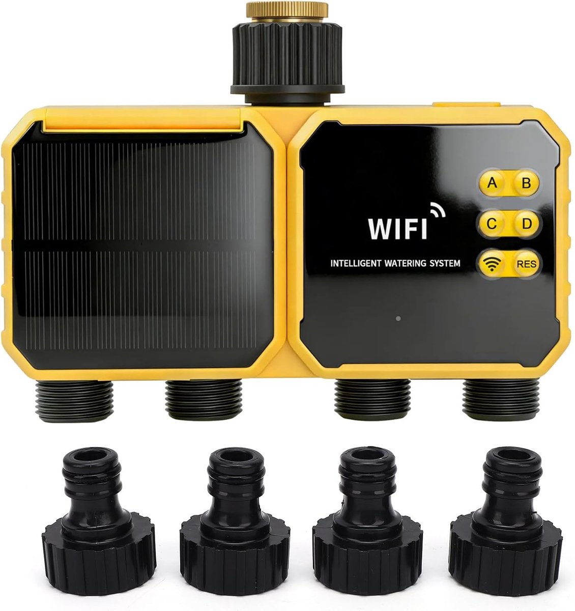 Sprinkler Timer Zonne-energie - Water Timer Irrigatie - Gazon Besproeien - Wifi Afstandsbediening - BSP3/4" - Zwart