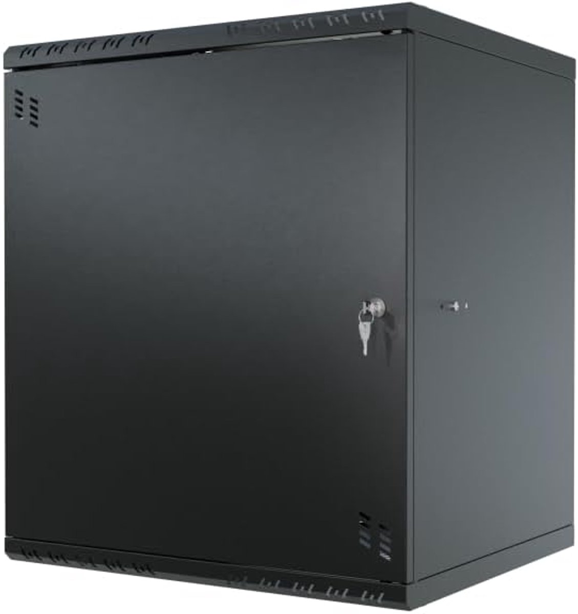 Serverkast 19 inch - Netwerkkast - Apparatuur Opslag - Robuuste Stalen Constructie - 12U 450mm - Zwart