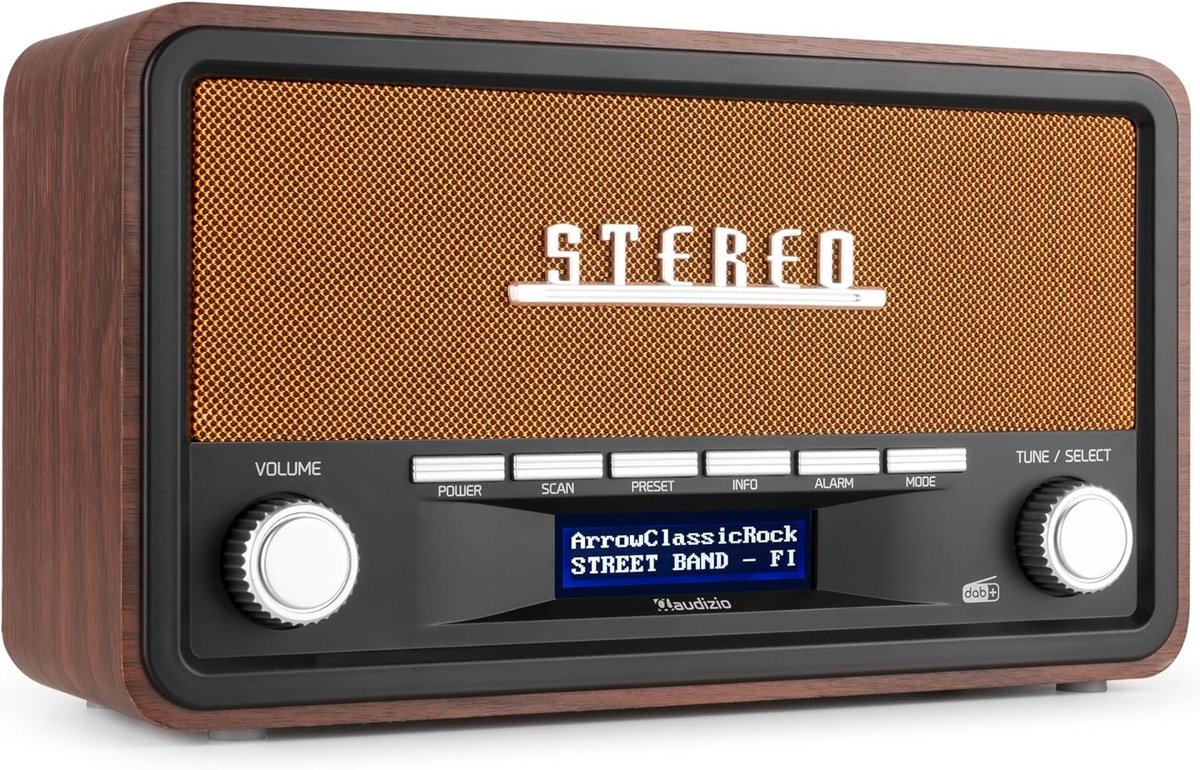 Retro DAB Radio - Koper - Bluetooth 5.0 - DAB+ en FM - Voor Thuis en Buiten