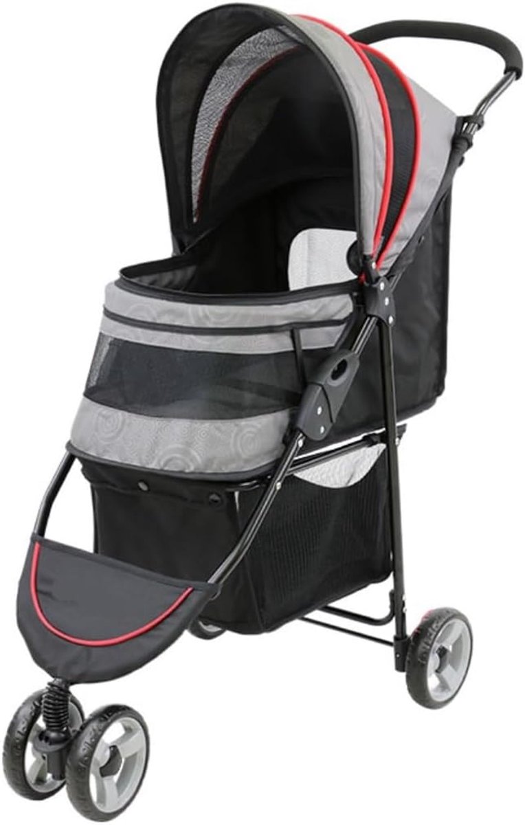 Huisdier Kinderwagen - Hondenbuggy Kattenwagen - Comfortabel Reizen - Opvouwbaar Met Mand - 11.4 kg draagvermogen - A