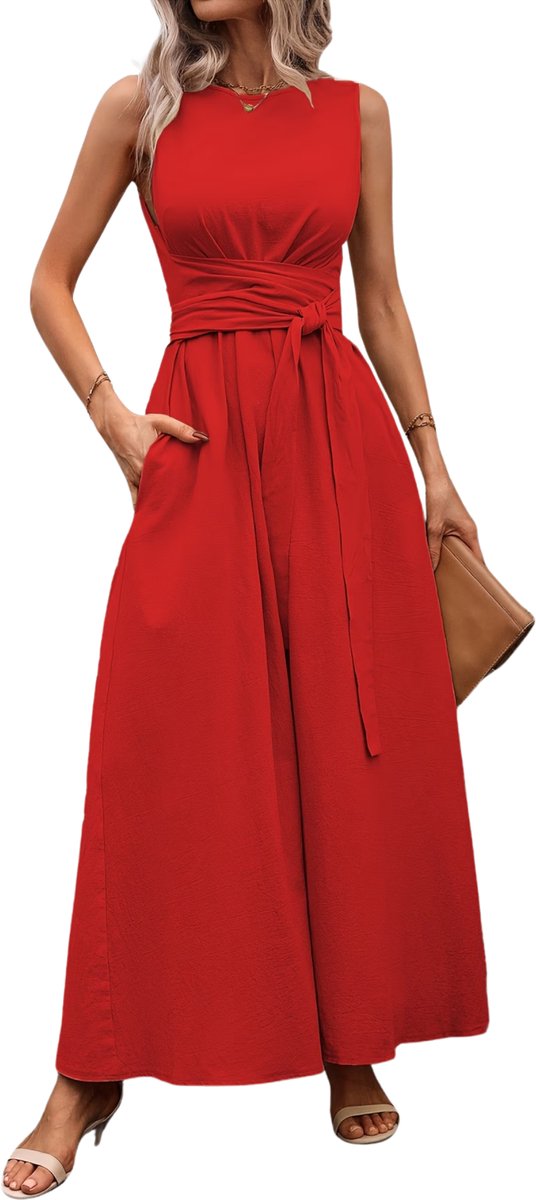 Currero Zomerjurk Dames Zomerjurken Volwassenen Vrouwen Midi Jurk Ibiza Stijl Sundress Dress XS Rood