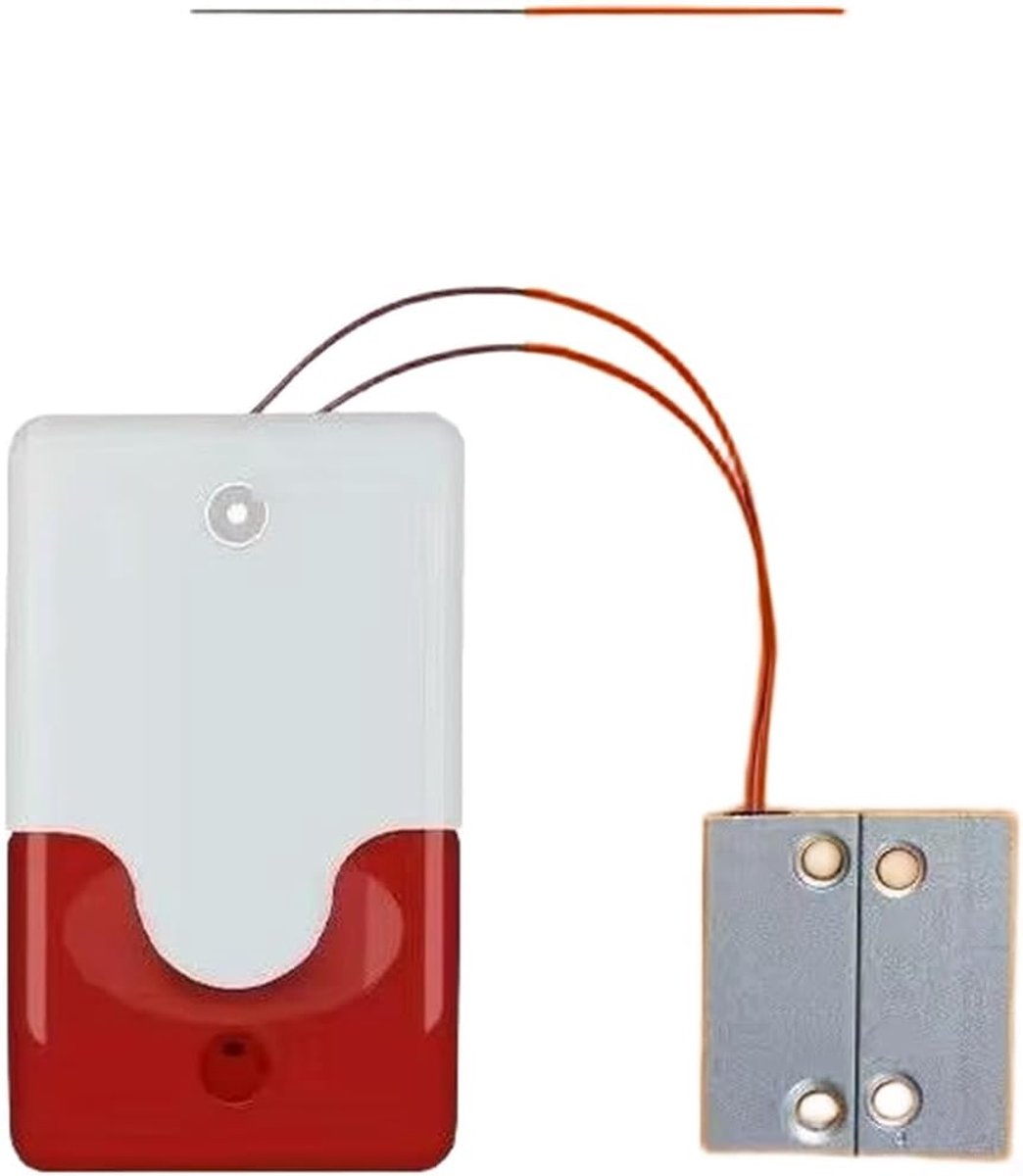 Magnetisch Deuralarm - Geluidsalarm Lichtalarm - Toegangscontrole Beveiliging - 100dB Sirene Robuuste Constructie - 12.2 x 7.3 cm - Rood