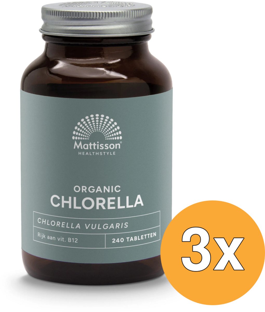 3x Mattisson Chlorella 500Mg Bio (240 tabletten)