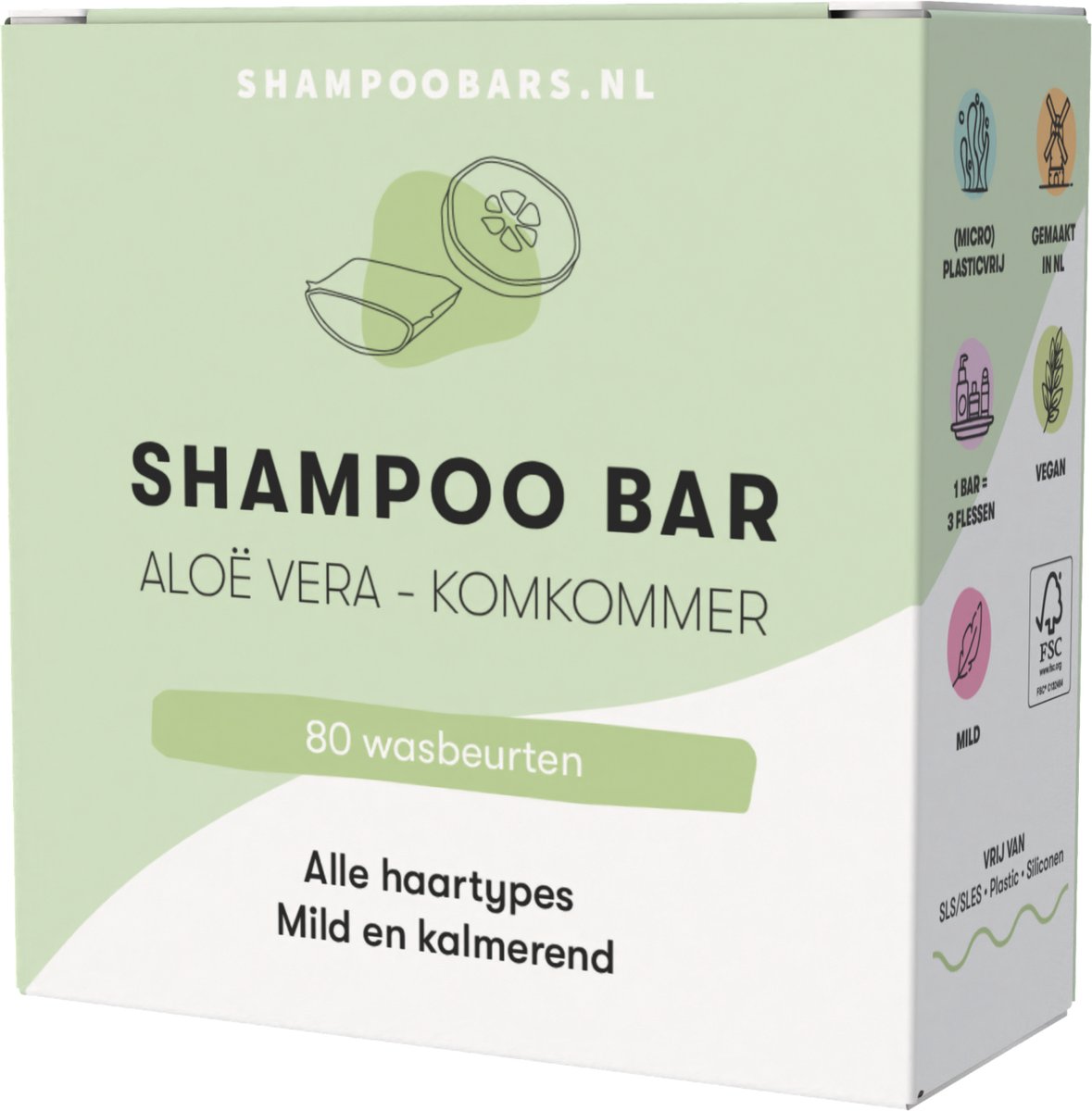 Shampoo Bars Shampoo Aloë Vera en Kokommer 60GR