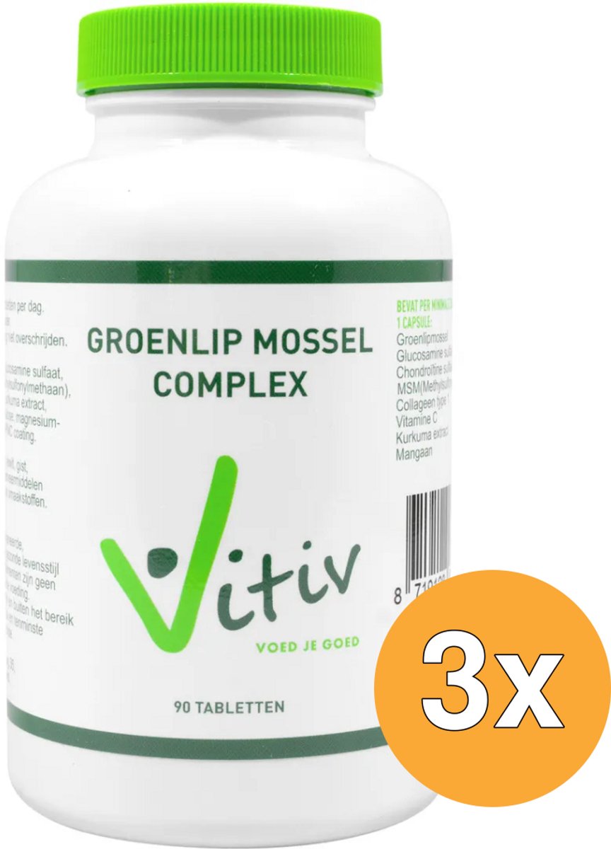 3x Vitivgroenlipmossel Complex (90 tabletten)