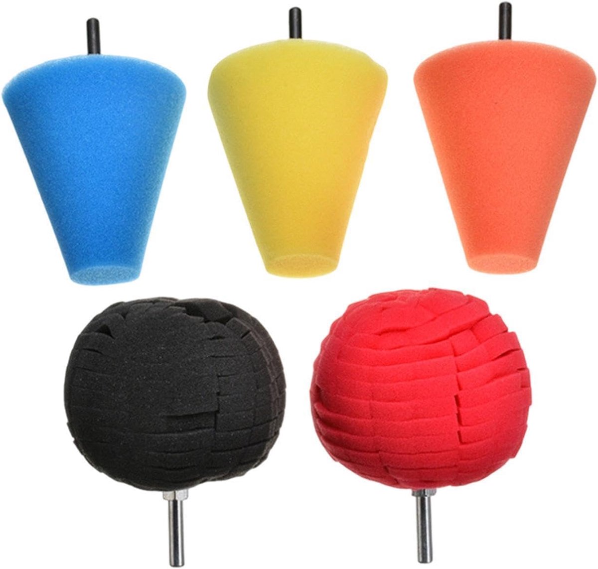 Polijstpads voor boren - Wasbare schijven - Velgen reinigen - Set van 5 stuks - Diverse vormen - Niet gespecificeerd