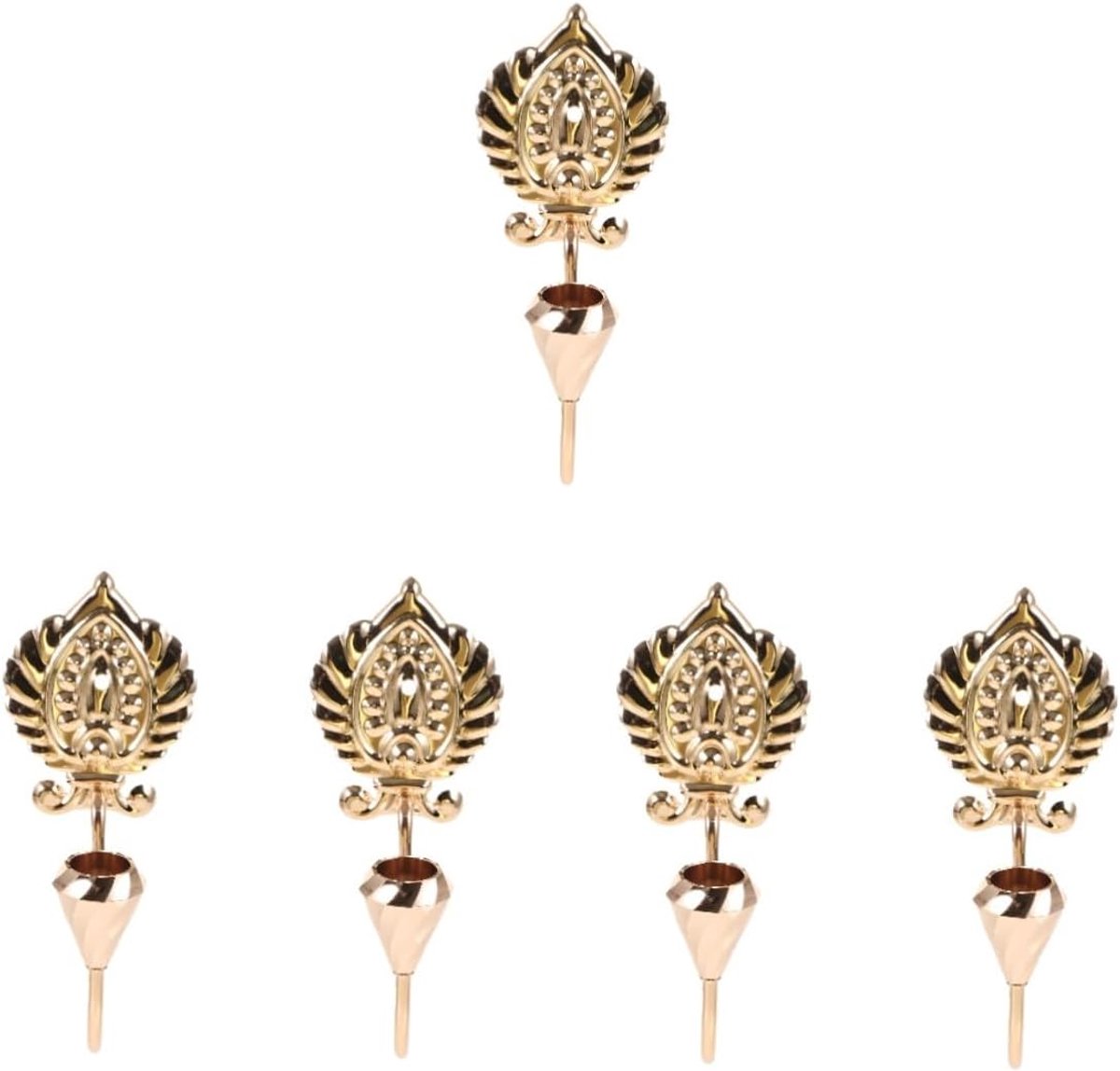 Wandkaarsenhouder Set - Metalen Kandelaars - Sfeervolle Decoratie - Europees Design - 5 Stuks - Goud