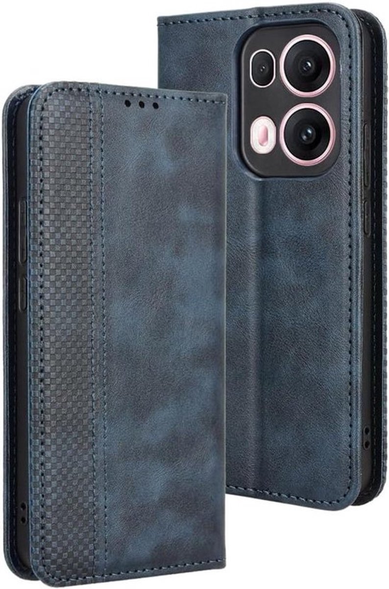 Leren hoesje Allecto Plus met retro stijl voor smartphone