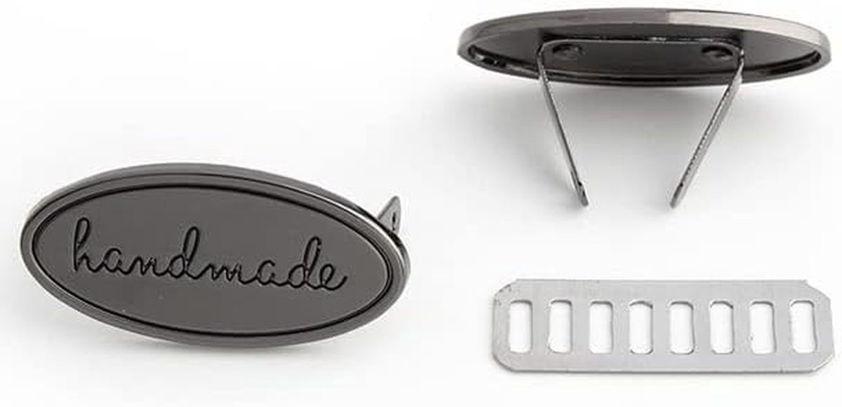 Handgemaakte Etiketten - Naai Labels - Handwerk Decoratie - Hoogwaardige Legering - 20 Stuks - Gun Black