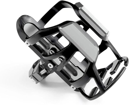 Motorfiets Bekerhouder - Drankhouder Fiets - Onderweg Drinken - Universele Montage - CNC Aluminium - Zwart — afbeelding 4