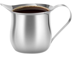 Melkopschuimer Kan - Koffie Melkbeker - Latte Art Maken - Gladde Giet Tuit - 240 ml - Zilverkleurig