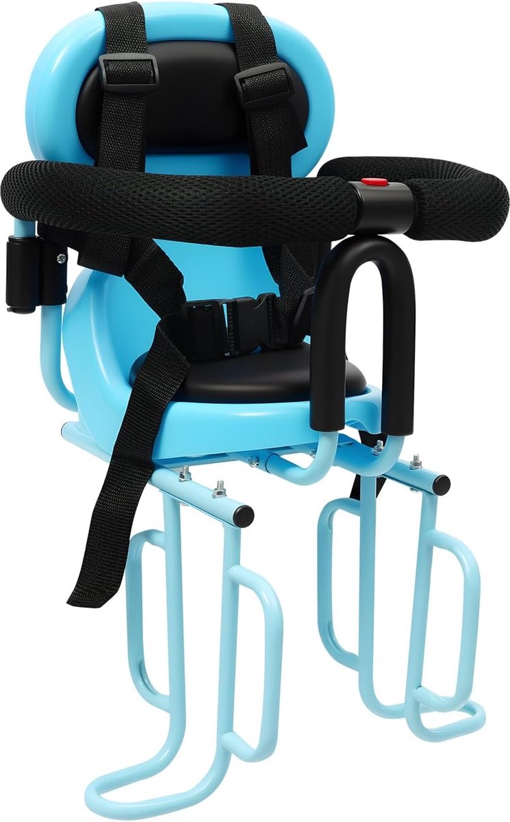 Kinderfietszitje Achter - Fietsstoeltje Kind - Samen Fietsen - Verstelbare Gordel - 36x52cm - Blauw