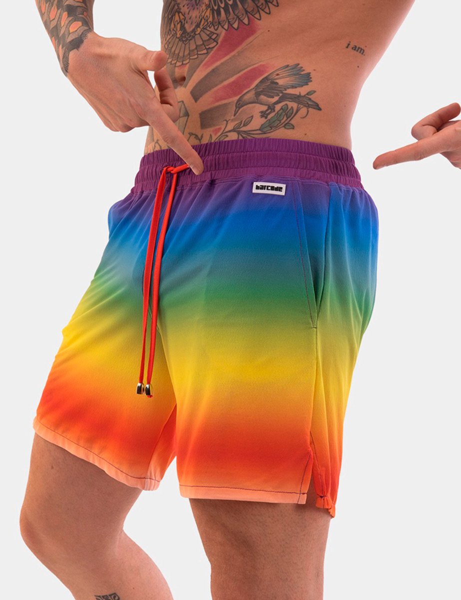 Barcode Berlin – Gay Pride Short Regenboog maat L zwemshort - sportbroek - Pride-events