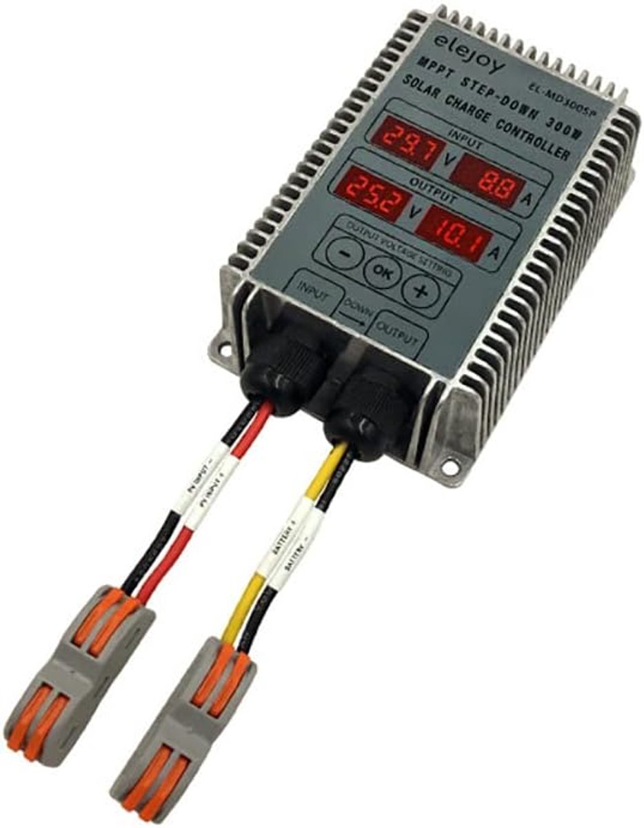 Zonne Laadregelaar - MPPT Reductor - Accu Laden - Real-time Bewaking - 400W - Zwart