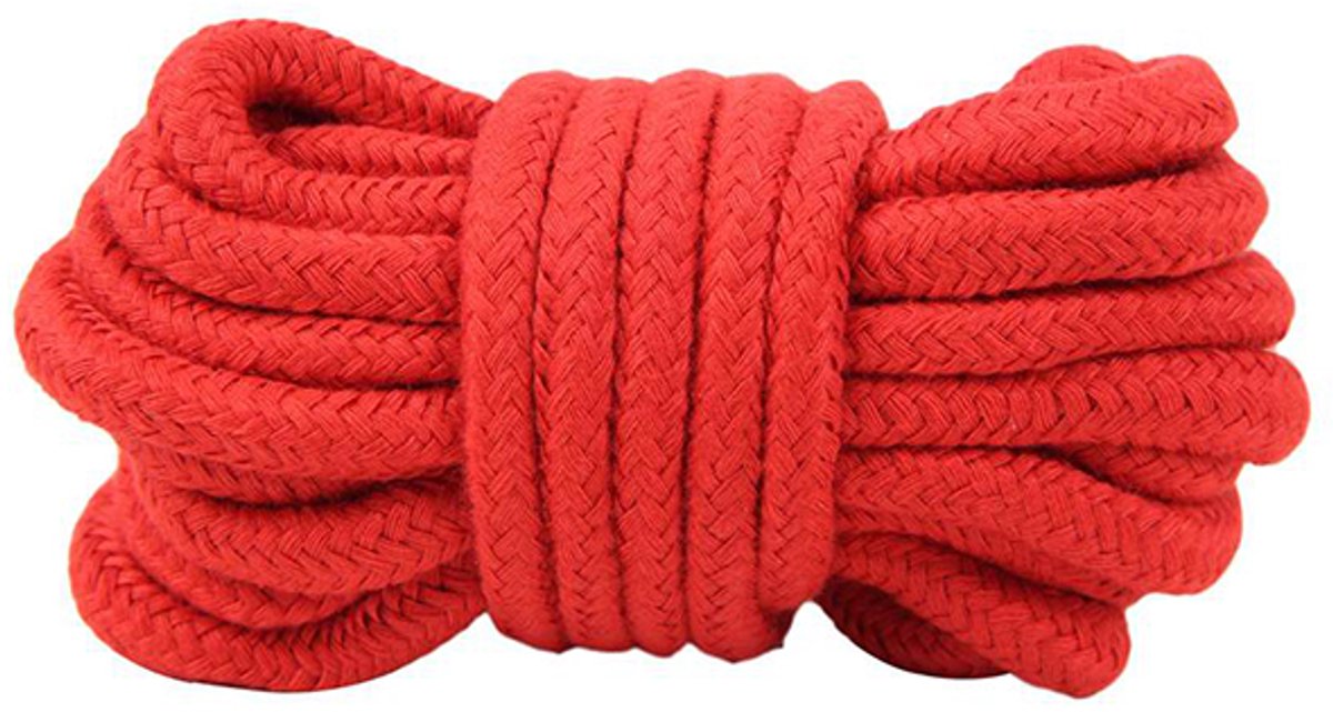 Zeloria Bondage Touw 10 Meter – Zacht Katoenen Bondage Rope 8 mm – Shibari Touw – BDSM Touw – Rood