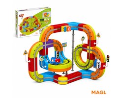 MAGL Magnetische Treinbaan 135-delig | Elektrische Trein | Bouwspeelgoed | Magnetische Bouwblokken | Uitbreidbaar