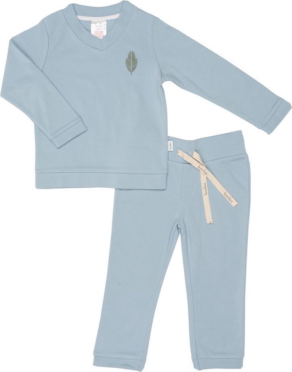 Koeka Pyjama Leaf boys - Soft Blue - 122/128 | bol.com