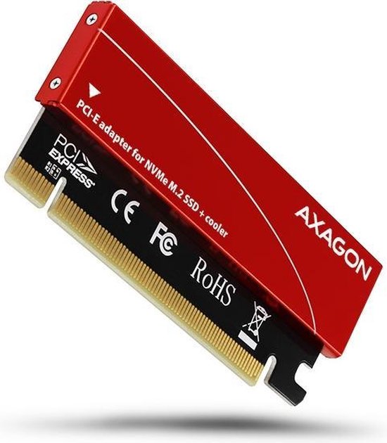 AXAGON PCEM2-S PCI-E 3.0 16x - M.2 SSD NVMe, up to 80mm SSD, low profile,  cooler... | bol