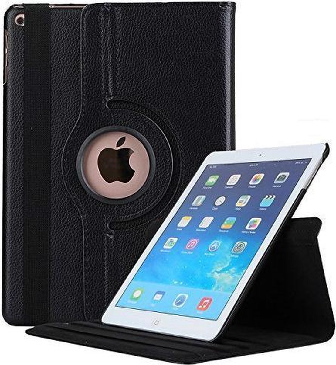 Book Cover Geschikt voor: Apple iPad Mini 4 7.9 inch (2015) Apple iPad Mini 5 7.9 (2019) Draaibaar Hoesje - Multi stand Case - Zwart