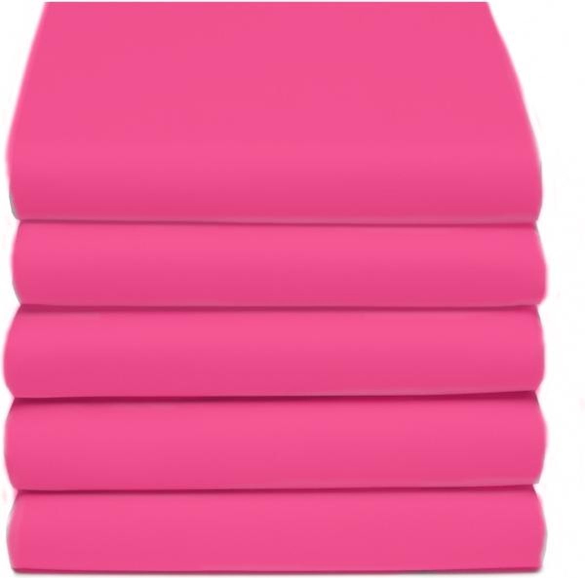 D'Orveige Hoeslaken Dubbel Jersey - Eenpersoons - 90/100x220 cm - Roze
