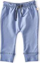 Little Label - smal baby broekje - medium blue - maat: 80 - bio-katoen