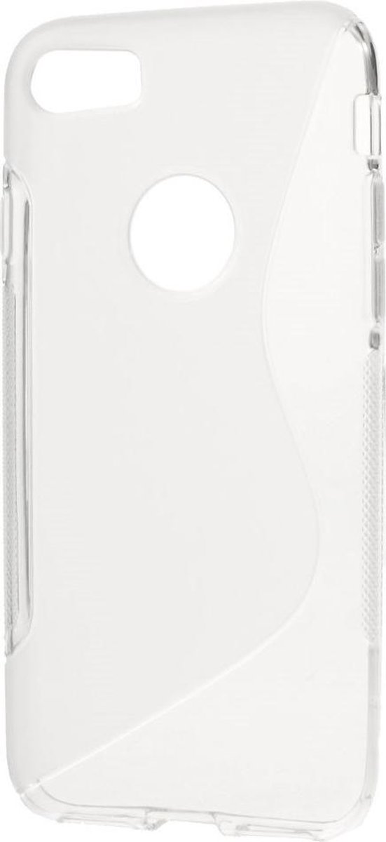 Javu - iPhone 8 Hoesje - Zachte Back Case S Shape Transparant